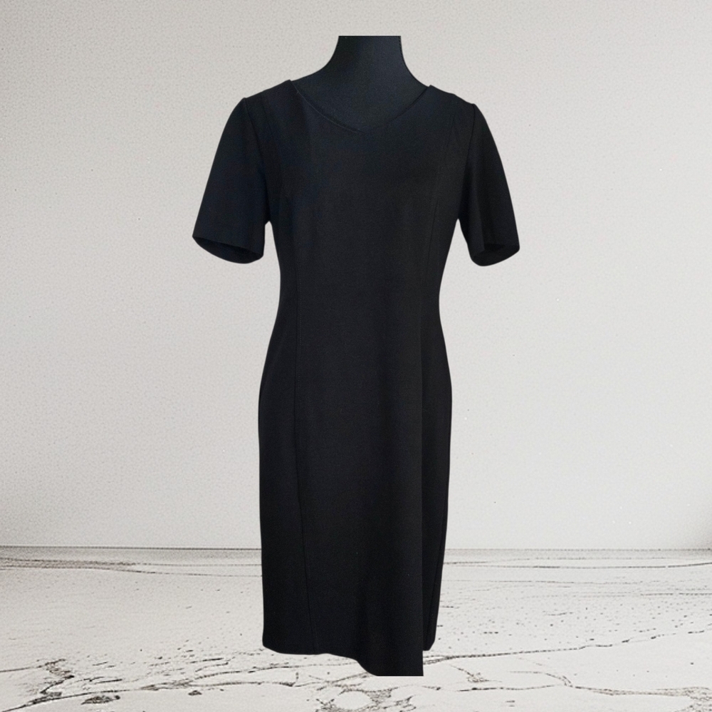 Talbots Classic Black Midi Dress Size 6P